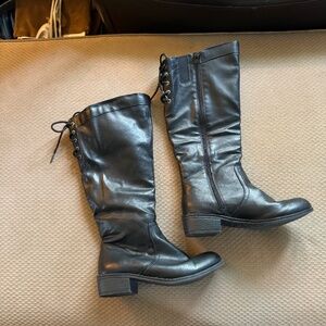 leather knee high boots